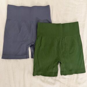Women's Green and Gray Bike Shorts